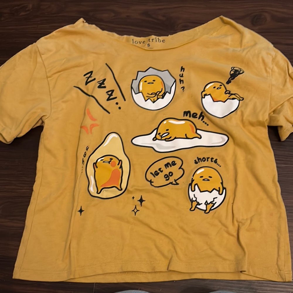 Love Tribe Gudetama Off The Shoulder Graphic Tee